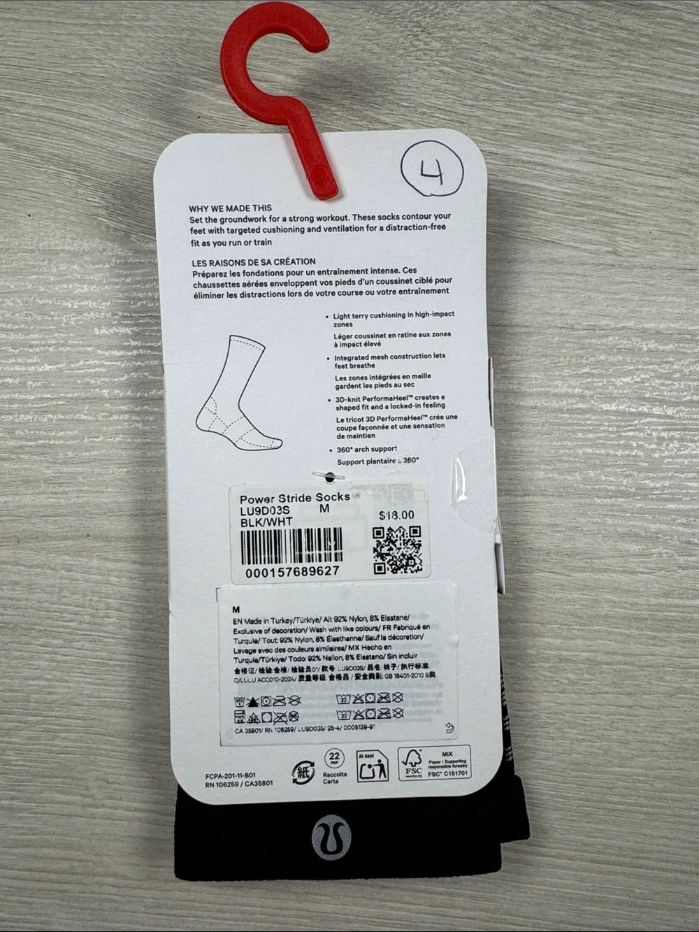 lululemon athletica Power Stride Crew Socks - Black